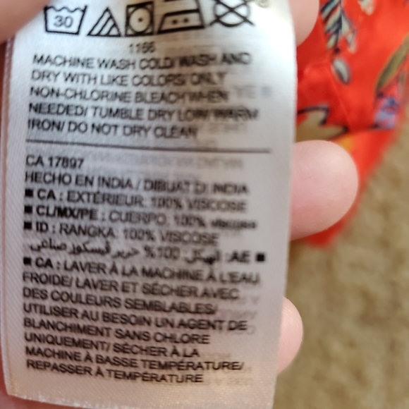 Old Navy Red Dress with flowers on it - Picture 10 of 10